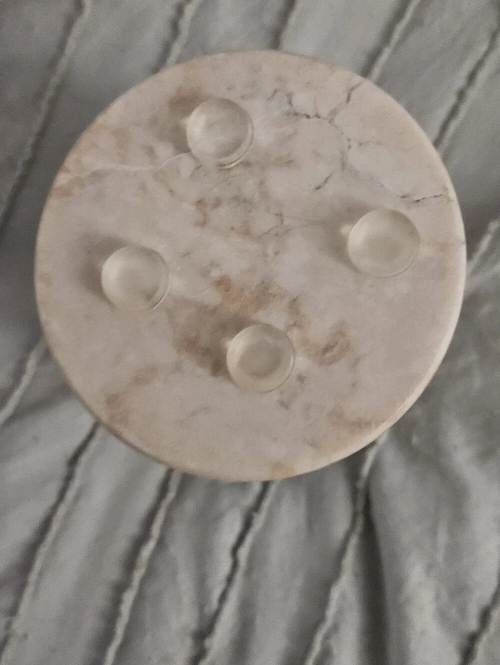 Travertine Marble Finish Ceramic Tumbler in Cream and Beige